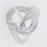 Sterling Silver Semi Mount Ring Setting Oval OV 11X9mm Halo Topaz 16820R - Syzjewelry